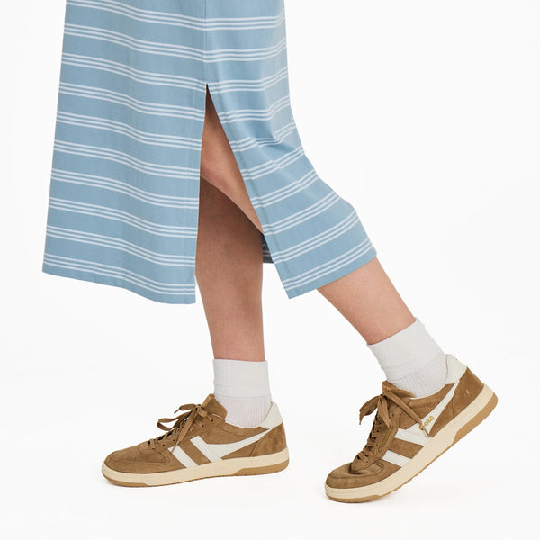 Women's Striped Weekend Crusher Dress - Smoky Blue