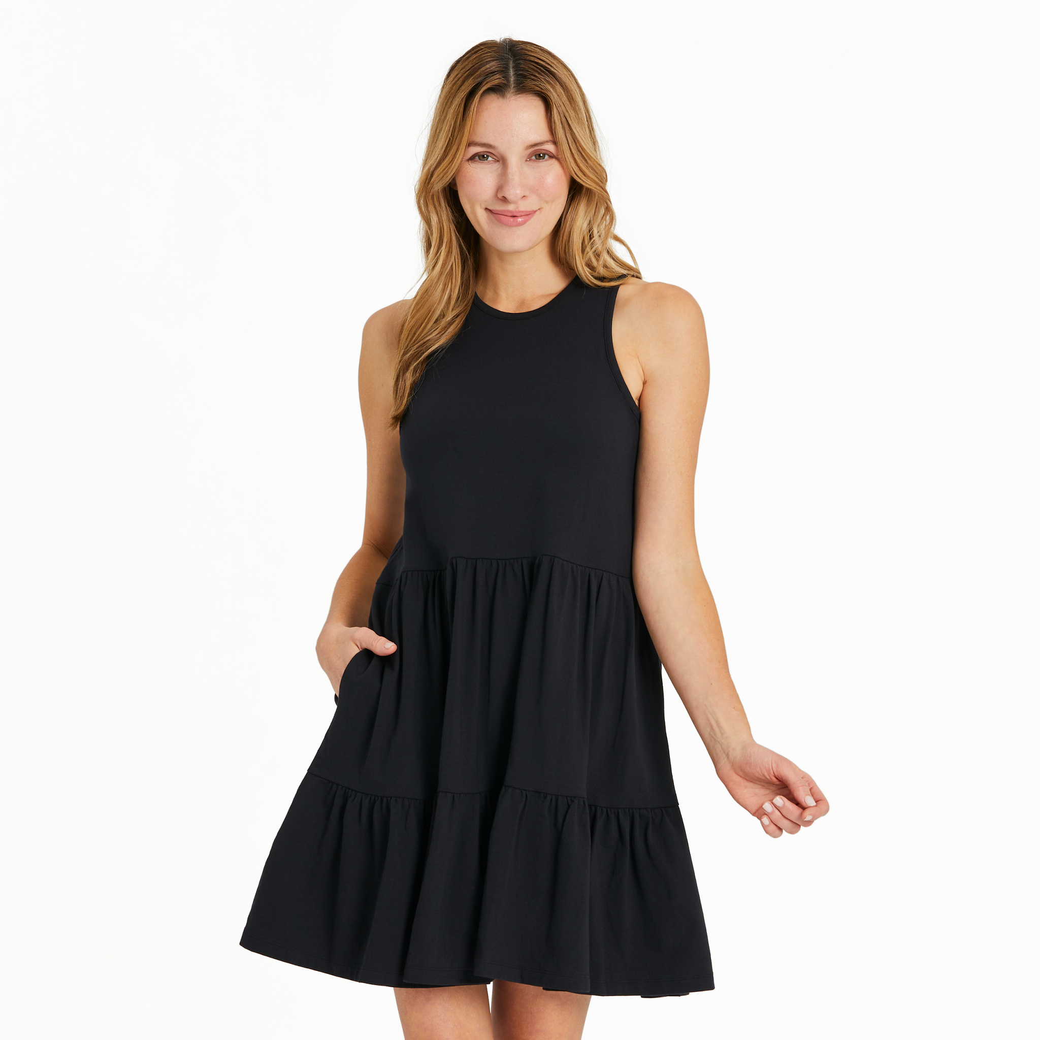 Women's Tank Dress - Solid True Black