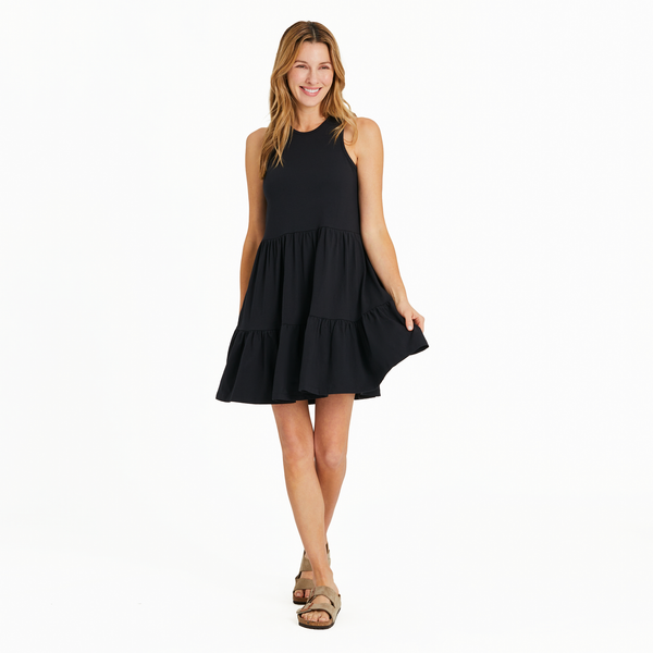 Women's Tank Dress - Solid True Black