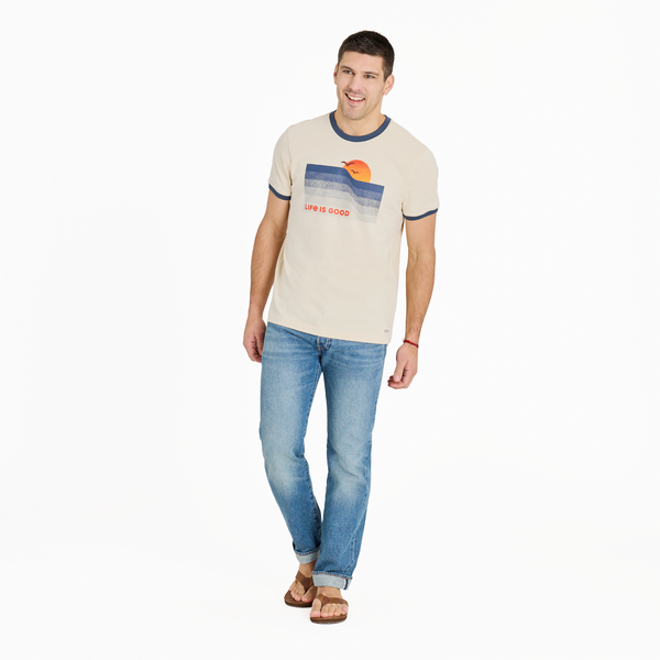 Men's Crusher Ringer Tee - Wavy Sunset