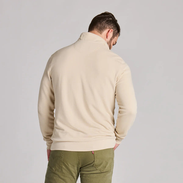 Men's French Terry Quarter Zip - Birch White