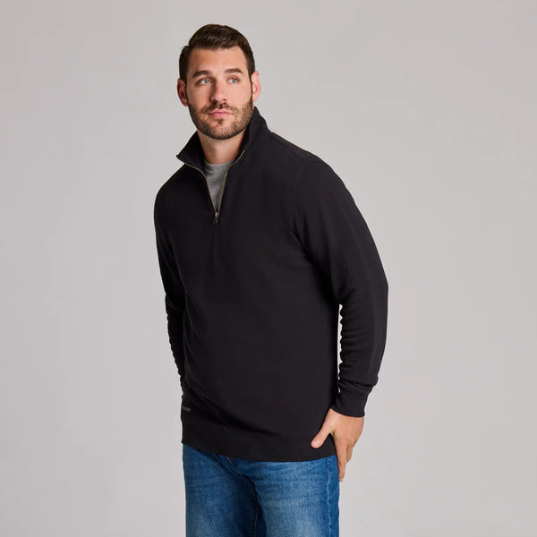 Men's French Terry Quarter Zip - Black