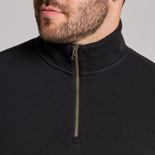 Men's French Terry Quarter Zip - Black