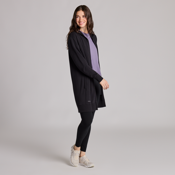 Women's French Terry Beyond Hip Hoodie - True Black