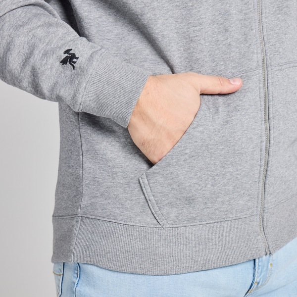 Men's Good Vibes Fleece Zip Hoodie - LIG Word Stack (Heather Grey) - Life is Good Westport, Canada