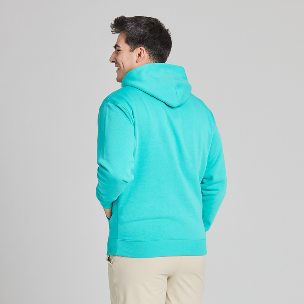 Men's Good Vibes Fleece Hoodie - LIG Wordmark (Turquoise) - Life is Good Westport, Canada
