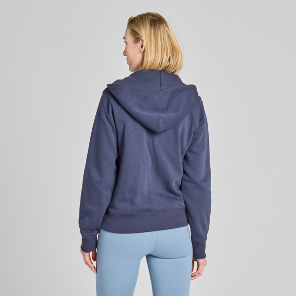 Wome's Good Vibes Fleece Zip Hoodie - Solid (Inkwell Blue) - Life is Good Westport, Canada