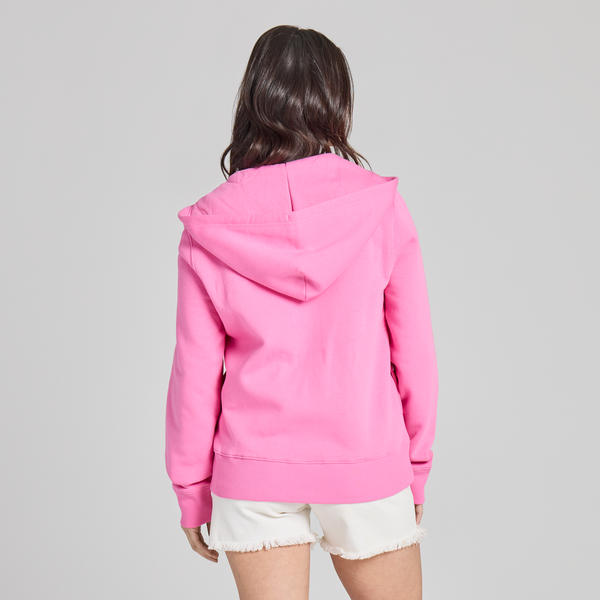 Women's Good Vibes Fleece Zip Hoodie - Solid (Watermelon) - Life is Good Westport, Canada