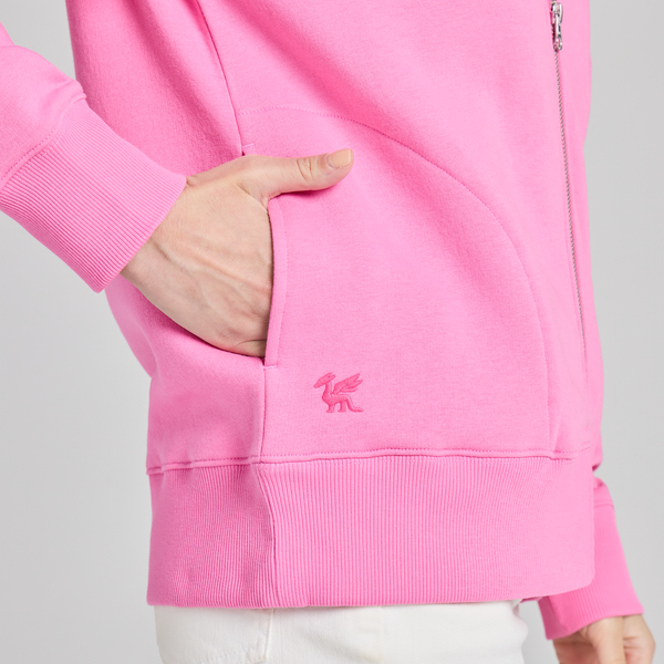 Women's Good Vibes Fleece Zip Hoodie - Solid (Watermelon) - Life is Good Westport, Canada