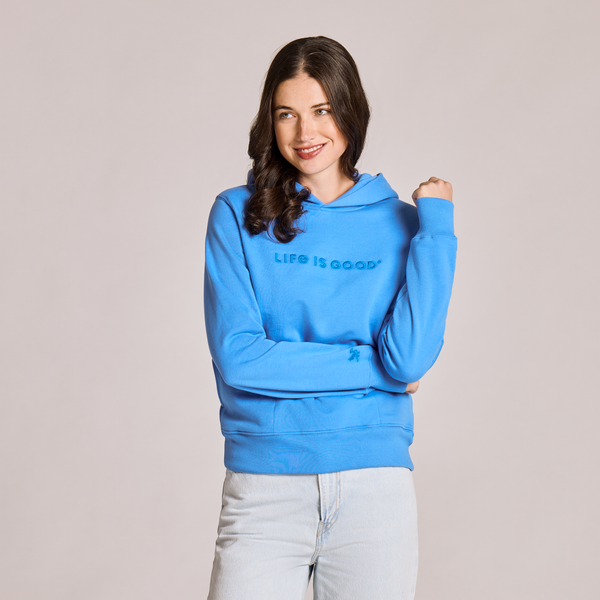 Women's Good Vibes Fleece Hoodie - Craft Wordmark (Athletic Blue)
