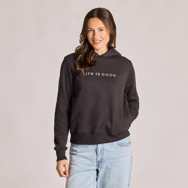 Women's Good Vibes Fleece Hoodie - Craft Wordmark (Black)