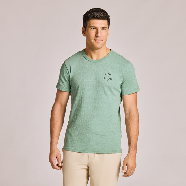 Men's Slub Slim Fit Tee - Woodcut Fish - Life is Good Westport, Canada