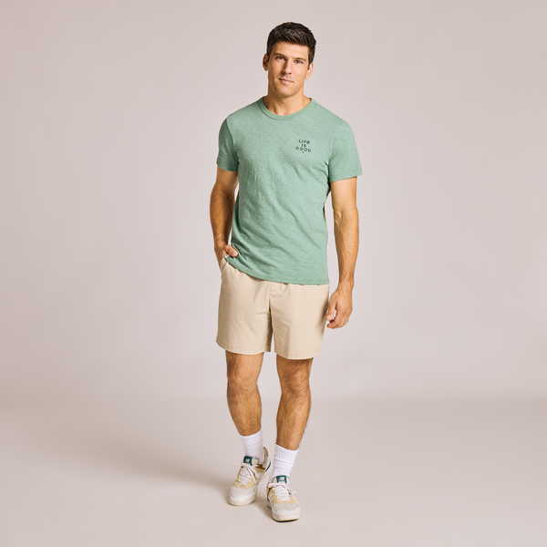 Men's Slub Slim Fit Tee - Woodcut Fish - Life is Good Westport, Canada