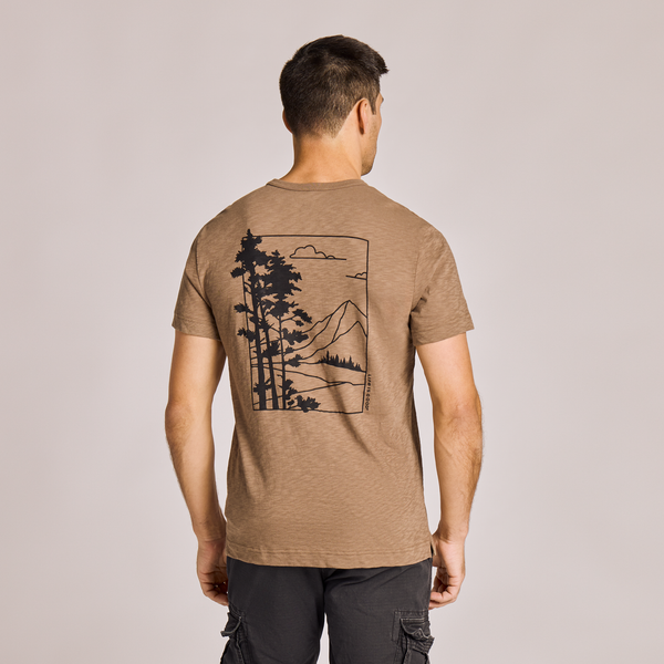Men's Slub Slim Fit Tee - Mountain Landscape - Life is Good Westport, Canada