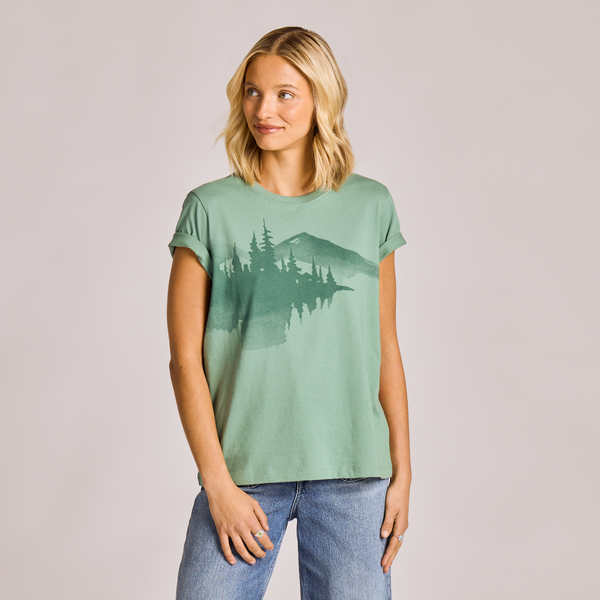 Women's Crusher Tee - Watercolor Lakeside - Life is Good Westport, Canada