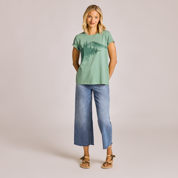 Women's Crusher Tee - Watercolor Lakeside - Life is Good Westport, Canada