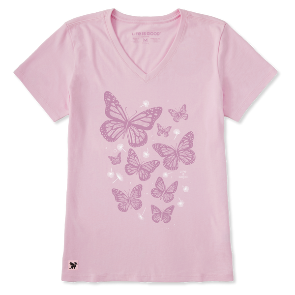 Women's Crusher Vee - A Flutter of Butterflies