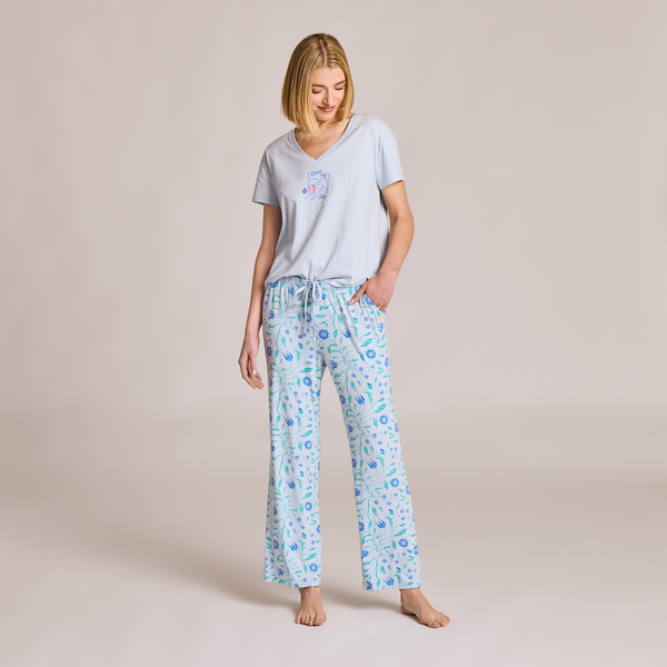 Women's Lightweight Sleep Pants- Climbing Floral