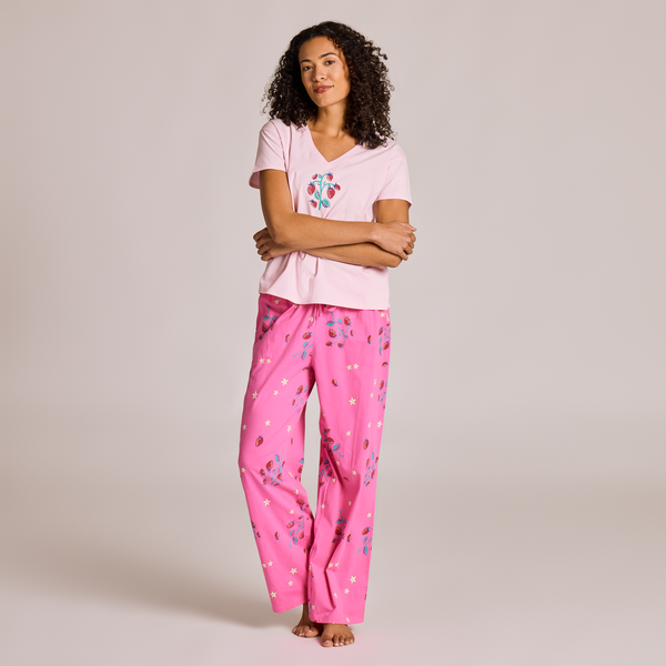 Women's Snuggle Up Sleep Vee - Strawberry Brunch