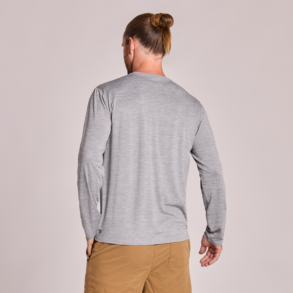 Men's Long Sleeve Sun Crusher - Clean Stacked Heather Grey
