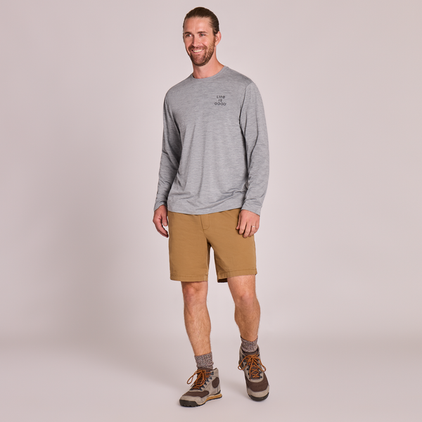 Men's Long Sleeve Sun Crusher - Clean Stacked Heather Grey