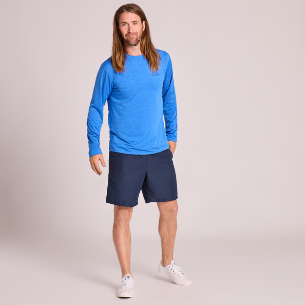 Men's Long Sleeve Sun Crusher - Clean Stacked Atheltic Blue
