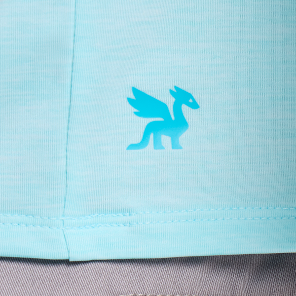 Men's Long Sleeve Sun Crusher - Clean Stacked Aqua Blue