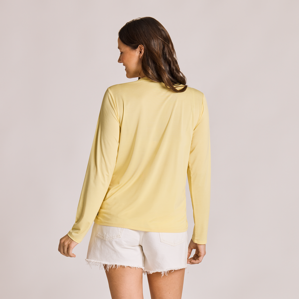 Women's Long Sleeve Sun Crusher - Clean Stacked Sand Yellow