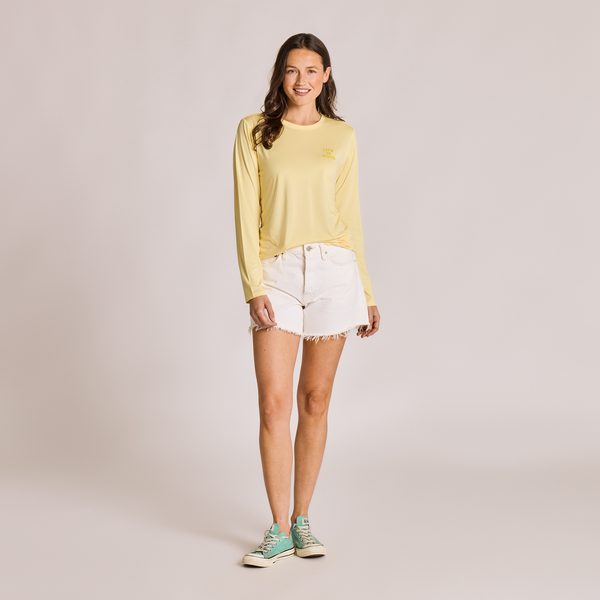 Women's Long Sleeve Sun Crusher - Clean Stacked Sand Yellow