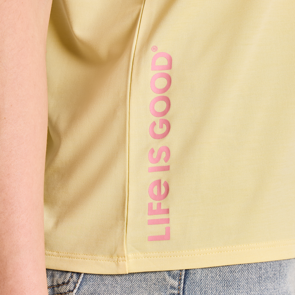 Women's Sun Crusher Tank - Life is Good Sand Yellow