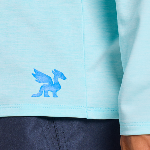 Men's Long Sleeve Hooded Sun Crusher - Life is Good Aqua Blue