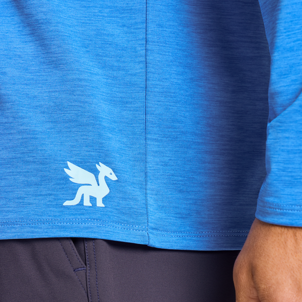 Men's Long Sleeve Hooded Sun Crusher - Life is Good Athletic Blue