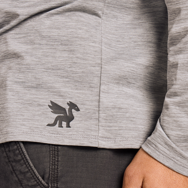 Men's Long Sleeve Hooded Sun Crusher - Life is Good Heather Grey