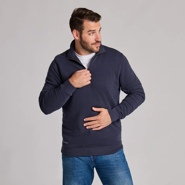 Men's French Terry Quarter Zip - Inkwell Blue