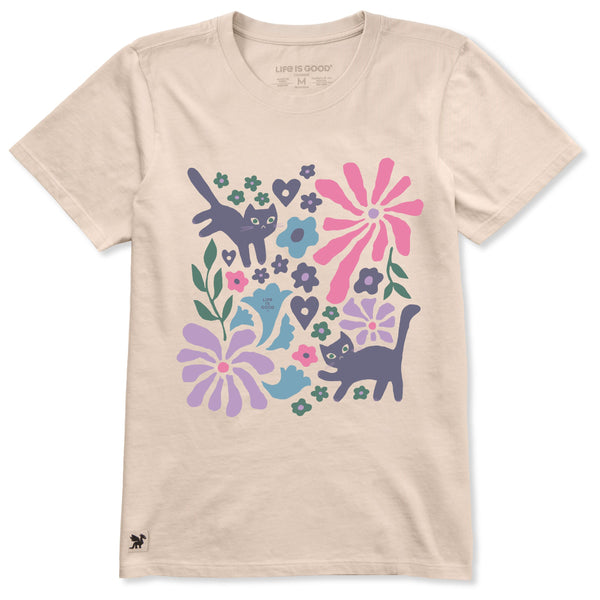 Women's Crusher Tee - Flower Field Kitties