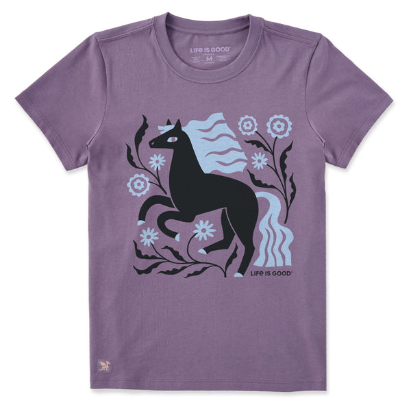 Women's Crusher Tee - Horse and Flowers