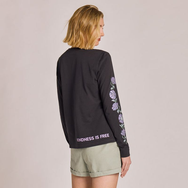 Women's Long Sleeve Crusher Tee - Kindness Is Free