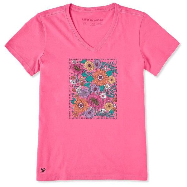 Women's Crusher Vee - Beautiful Energy Flowers