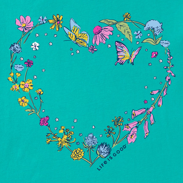 Women's Crusher Vee - Blooming Wildflower Heart