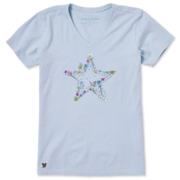 Women's Crusher Vee - Blooming Wildflower Star