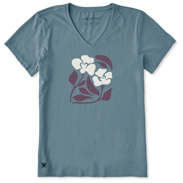 Women's  Crusher Vee - Abstract Flowers