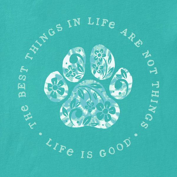 Women's  Long Sleeve Crusher-LITE Hooded Tee - Best Things Foral Paw (Dog)