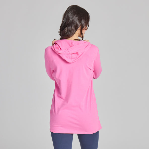 Women's  Long Sleeve Crusher-LITE Hooded Tee - Floral Butterfly Tie Dye