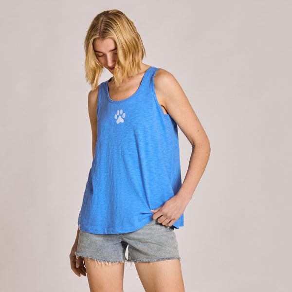 Women's Textured Slub Tank - Single Paw (Dog)