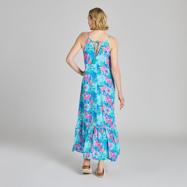 Women's Breezy Maxi Dress -  Blossom Pattern