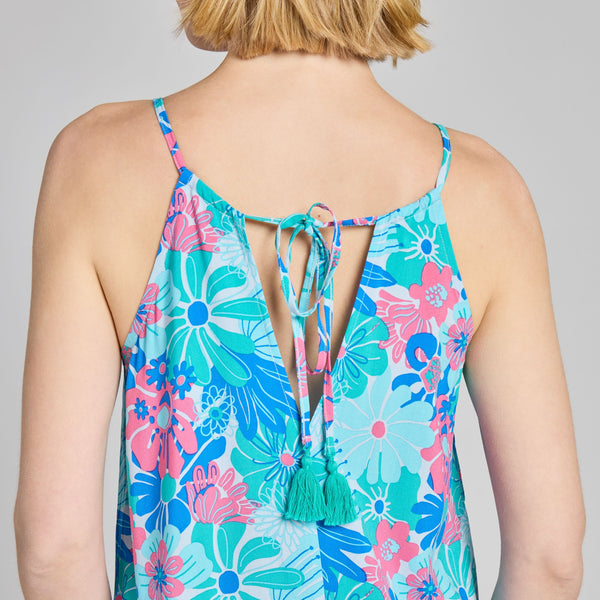 Women's Breezy Maxi Dress -  Blossom Pattern