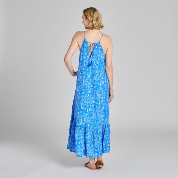 Women's Breezy Maxi Dress -  Coastal Stamp