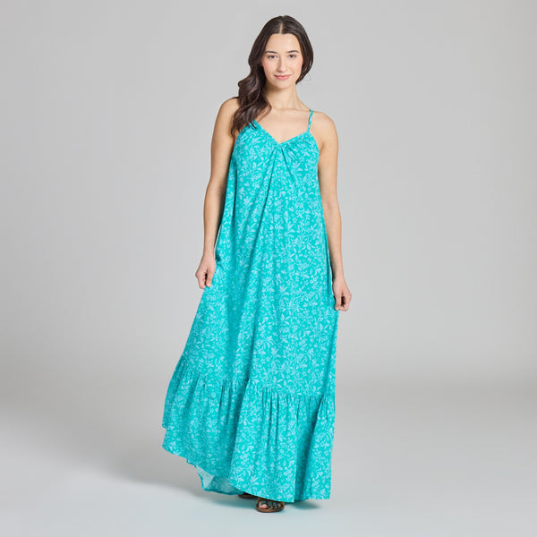 Women's Breezy Maxi Dress -  Cherry Blossom Pattern