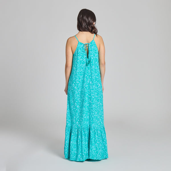 Women's Breezy Maxi Dress -  Cherry Blossom Pattern