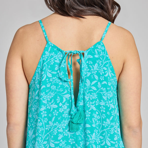 Women's Breezy Maxi Dress -  Cherry Blossom Pattern
